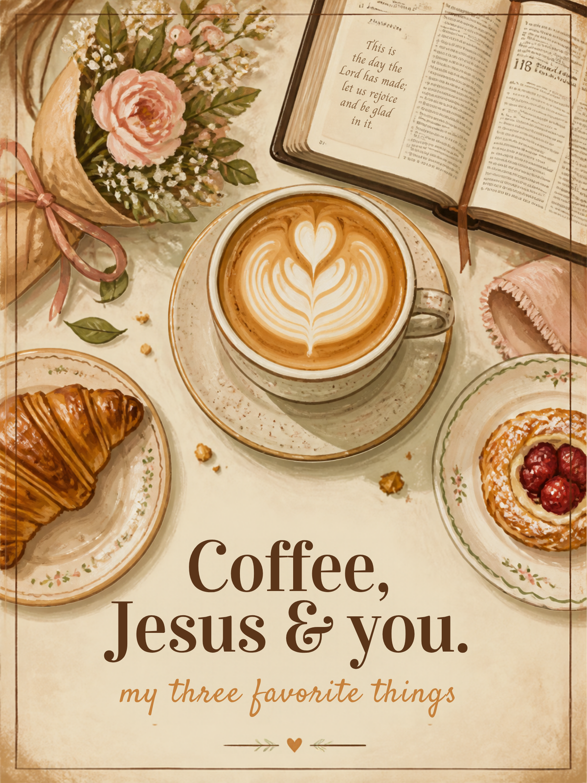 Coffee, Jesus & You birthday card, front