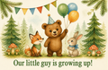 Our Little Guy Is Growing Up birthday card, front