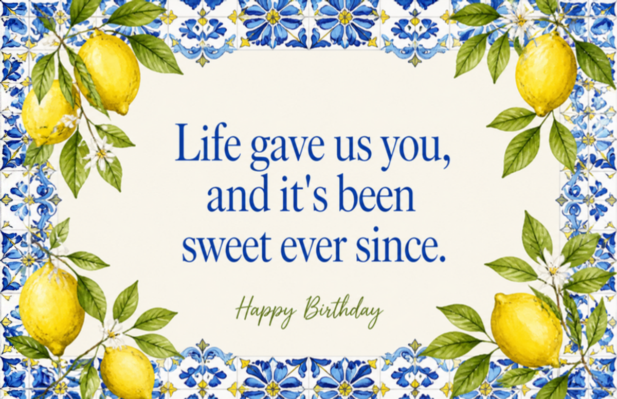 Sweet Ever Since (Lemons) birthday card, front