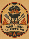 King of the Grill birthday card, front