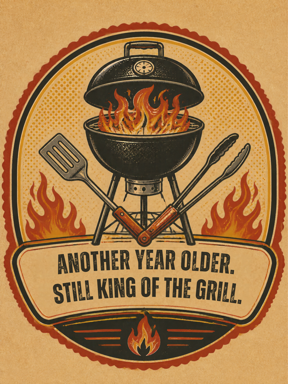 King of the Grill birthday card, front