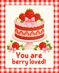 You Are Berry Loved birthday card, front