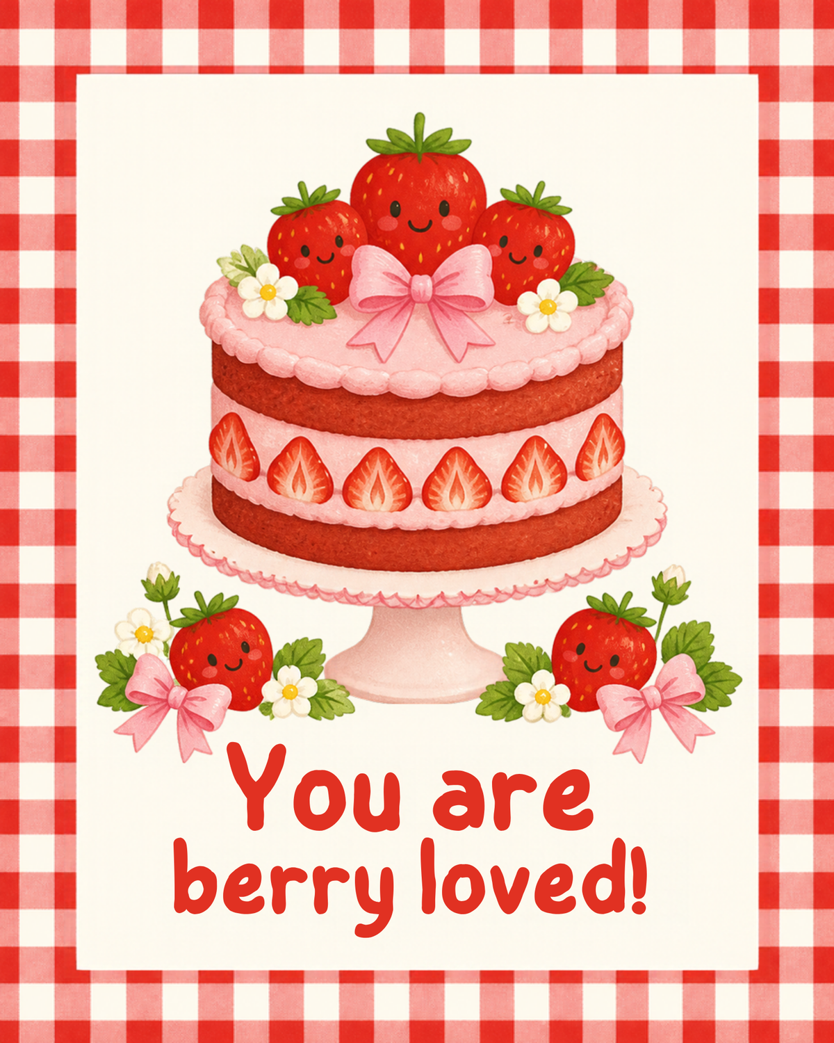 You Are Berry Loved birthday card, front