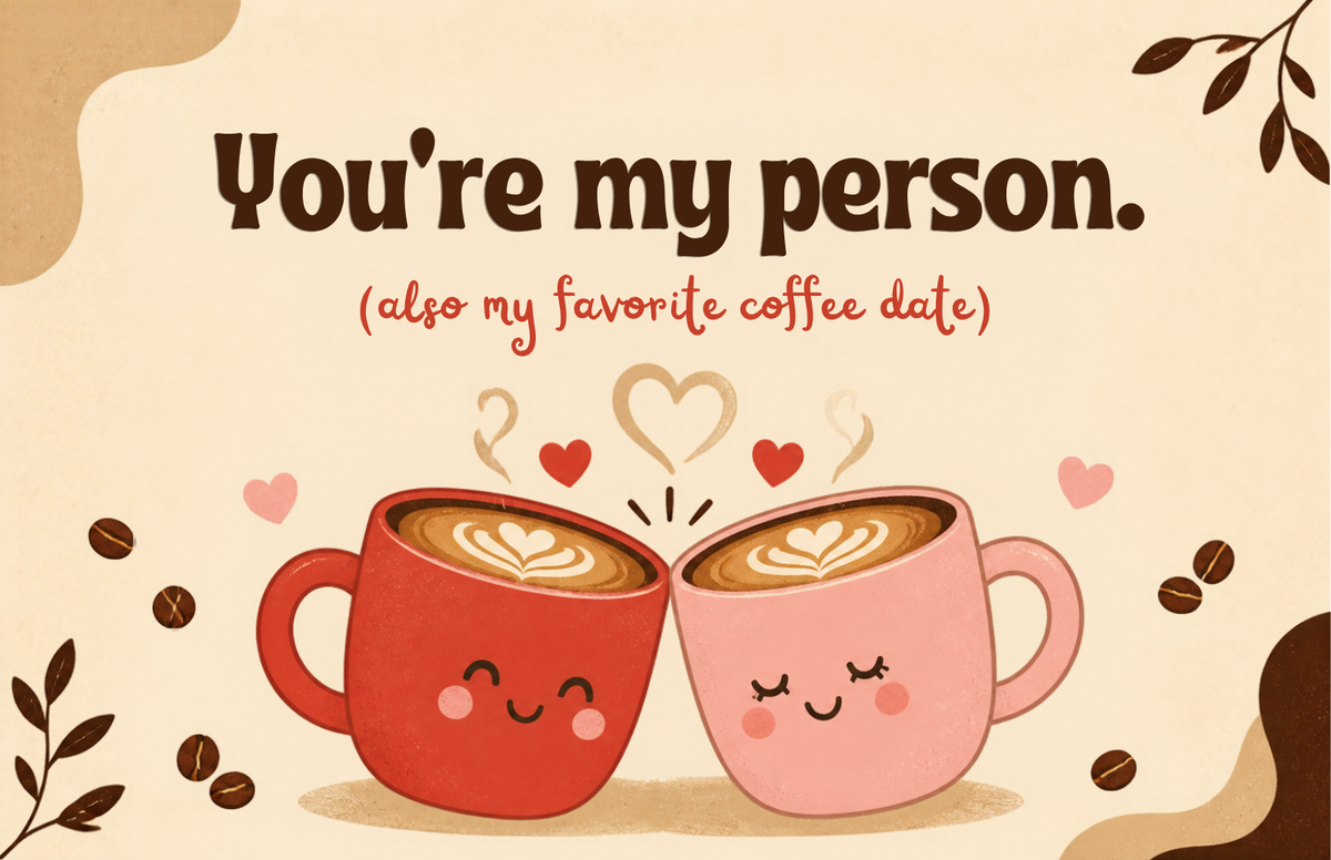 You're My Person (Coffee Date) birthday card, front