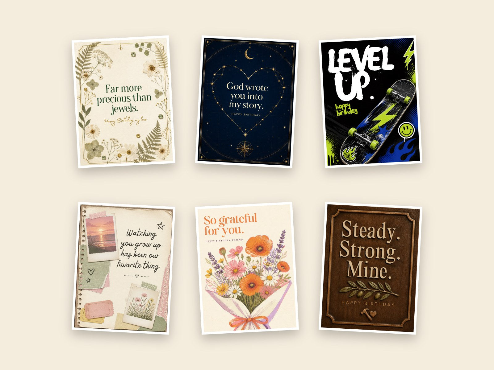 Six Theologica Celebrations birthday cards